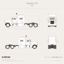 2005 Peterbilt 379 + add dimensions Heavy Truck blueprint