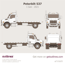 2021 Peterbilt 537 1 Gen Chassis ∙ Flatbed Heavy Truck blueprint