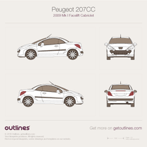 2009 Peugeot 207 Facelift Coupe blueprint