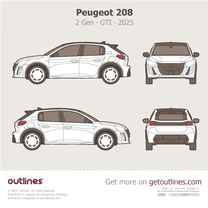 2025 Peugeot e-208 2 Gen ∙ P21 ∙ GTI 5-door Hatchback blueprint