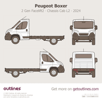 2024 Peugeot Boxer 2 Gen Facelift2 Chassis Cab ∙ L2 Heavy Truck blueprint