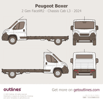 2024 Peugeot Boxer 2 Gen Facelift2 Chassis Cab ∙ L3 Heavy Truck blueprint