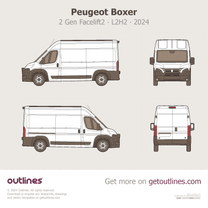 2024 Peugeot Manager 2 Gen Facelift2 L2H2 Van blueprint