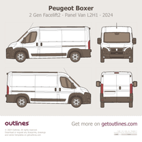 2024 Peugeot Boxer 2 Gen Facelift2 Panel Van ∙ L2H1 Van blueprint
