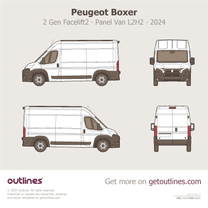 2024 Peugeot Boxer 2 Gen Facelift2 Panel Van ∙ L2H2 Van blueprint