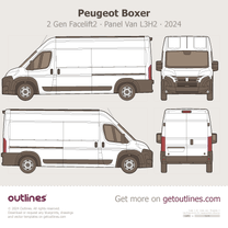 2024 Peugeot Boxer 2 Gen Facelift2 Panel Van ∙ L3H2 Van blueprint