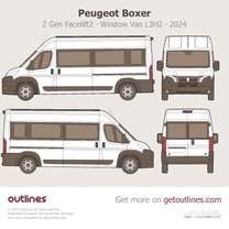 2024 Peugeot Boxer 2 Gen Facelift2 Window Van ∙ L3H2 ∙ Minibus Wagon blueprint