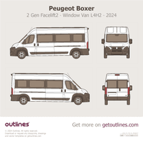2024 Peugeot Boxer 2 Gen Facelift2 Window Van ∙ L4H2 ∙ Minibus Wagon blueprint