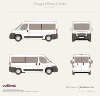 2007 Peugeot Boxer Window Van L2 H1 Van blueprint