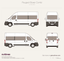 2007 Peugeot Boxer Window Van L3 H3 Van blueprint