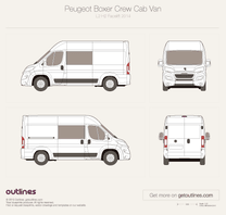 2014 Peugeot Boxer Crew Cab L2 H2 Facelift Van blueprint
