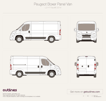 2014 Peugeot Boxer Panel Van L2 H1 Facelift Van blueprint