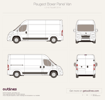 2014 Peugeot Boxer Panel Van L3 H2 Facelift Van blueprint