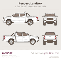 2024 Peugeot Landtrek 1 Gen Facelift Double Cab Pickup Truck blueprint
