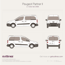 2008 Peugeot Partner Crew Van L1 Wagon blueprint