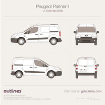 2008 Peugeot Partner Panel Crew Van L1 Van blueprint