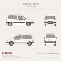 1996 Peugeot Partner Crew Van L1 Wagon blueprint