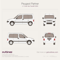 2002 Peugeot Partner Crew Van L1 Facelift Wagon blueprint