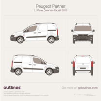 2015 Peugeot Partner Panel Crew Van L1 Facelift Van blueprint