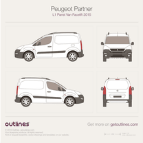 2015 Peugeot Partner Panel Van L1 Facelift Van blueprint