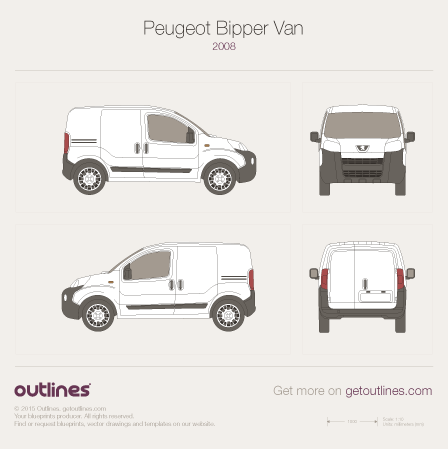 2006 Peugeot Bipper Microvan blueprints and drawings
