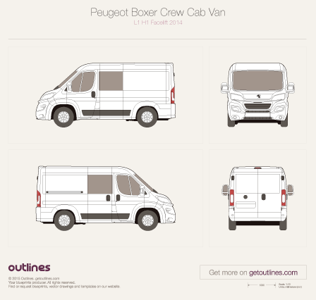 2014 Peugeot Boxer Crew Cab Van blueprints and drawings