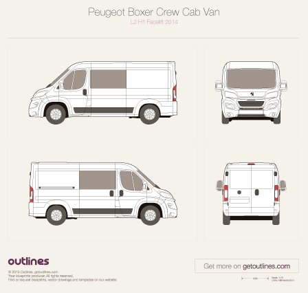 2014 Peugeot Boxer Crew Cab Van blueprints and drawings