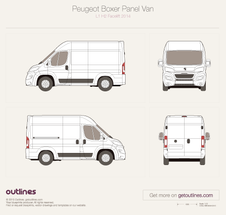 2014 Peugeot Boxer Panel Van Van blueprints and drawings