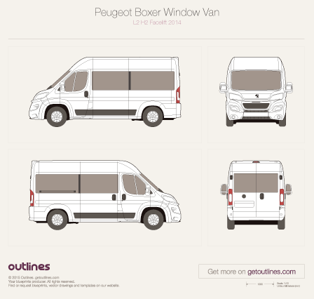 2014 Peugeot Boxer Window Van Van blueprints and drawings