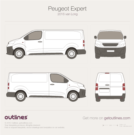 2017 Peugeot Expert Mk III Van blueprints and drawings