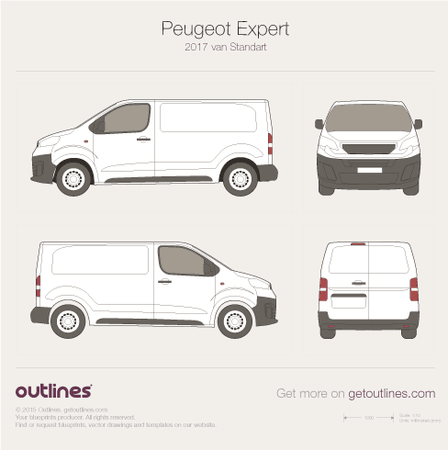 2017 Peugeot Expert Mk III Van blueprints and drawings