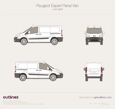 2007 Peugeot Expert Panel Van Van blueprints and drawings