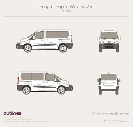 2007 Peugeot Expert Window Van Wagon blueprints and drawings