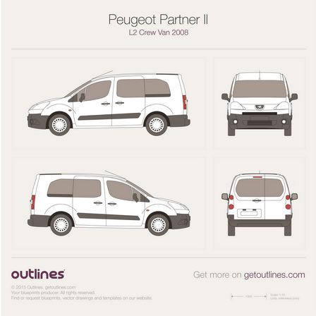 2008 Peugeot Partner Tepee Minivan blueprints and drawings