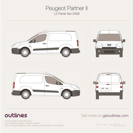 2008 Peugeot Partner Panel Van Van blueprints and drawings