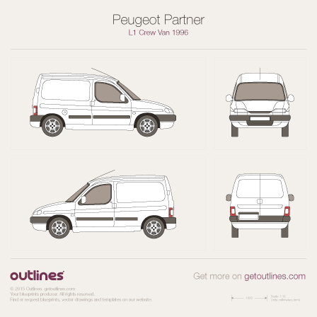 1996 Peugeot Partner Panel Van Van blueprints and drawings