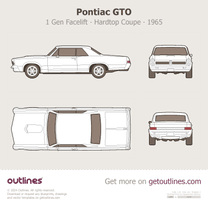 1965 Pontiac GTO 1 Gen Facelift Hardtop ∙ Top View Coupe blueprint