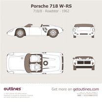 1962 Porsche 718 RS 718/8 ∙ Top View Roadster blueprint