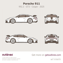 2025 Porsche 911 992.2 ∙ GT3 Coupe blueprint