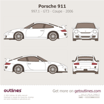 2006 Porsche 911 (997.1) GT3 Coupe blueprint