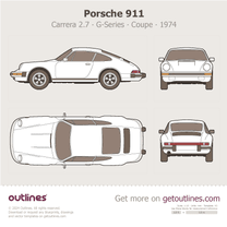 1974 Porsche 911 G-Series Carrera 2.7 ∙ Top View Coupe blueprint