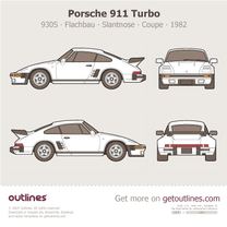 1982 Porsche 911 Turbo 930 Flachbau ∙ Slantnose Coupe blueprint