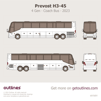 2023 Prevost H3-45 4 Gen Coach Bus Bus blueprint
