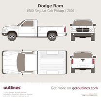 2001 Ram 1500 Regular Cab Pickup Truck blueprint