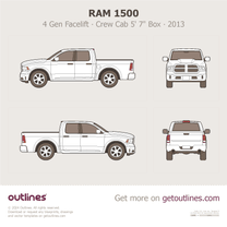 2013 Ram 1500 4 Gen Facelift Crew Cab 5'7