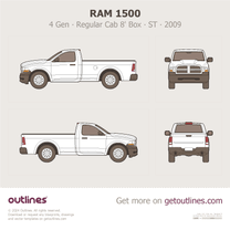 2009 Dodge Ram 1500 4 Gen ∙ DS Regular Cab 8' Box ∙ ST Pickup Truck blueprint