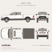 2015 Ram 1500 Rebel Crew Cab 5'7'' Box 4x4 Pickup Truck blueprint