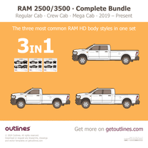 2025 Ram 2500 3 in 1 Bundle ∙ User’s Choice ∙ $59 instead of $72 Including Regular, Crew, and Mega Cab Pickup Truck blueprint