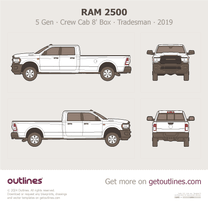 2019 Ram 2500 5 Gen Crew Cab 8' Box ∙ Tradesman Pickup Truck blueprint