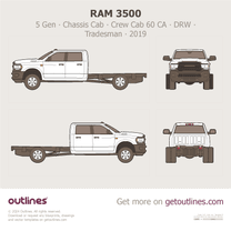 2019 Ram 3500 5 Gen Chassis Cab ∙ Crew Cab 60 CA ∙ DRW ∙ Tradesman Pickup Truck blueprint